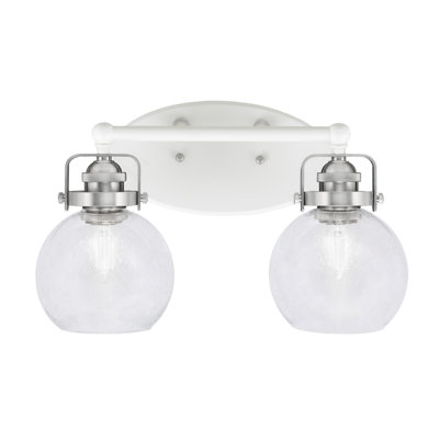 Barre d'éclairage de salle de bain 2 lumières avec verre transparent 5,75 po Easton