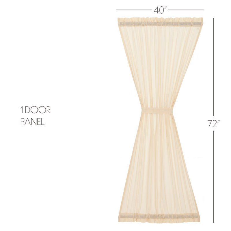 Devid 100% Cotton Semi Sheer Single Curtain Panel, Natural
