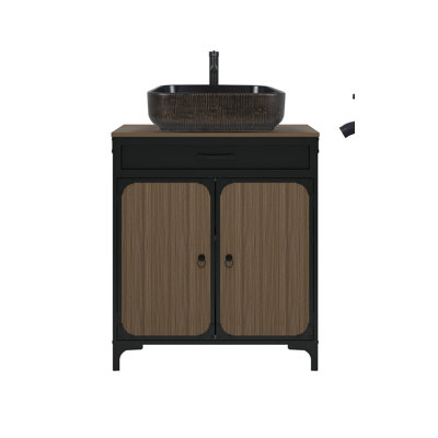 Meuble-lavabo sur pied simple 30 po avec comptoir en bois manufacturé avec lavabo et robinet