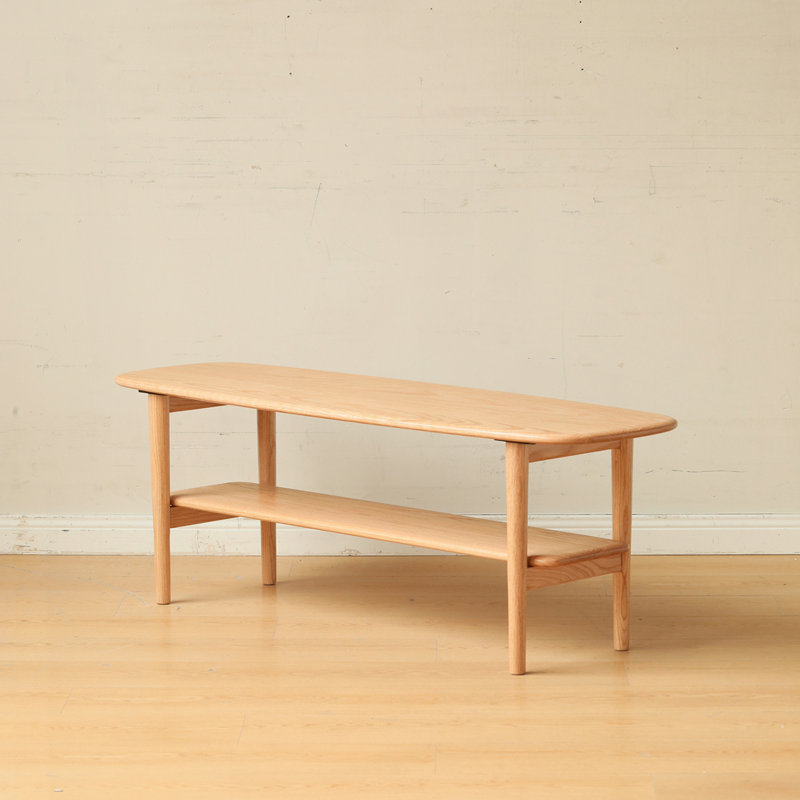 Table basse 100% bois massif, Chêne, H 16,54 po x L 47,24 po x l 15,75 po