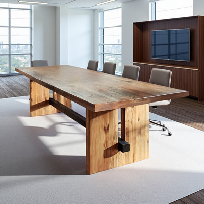 Table de conférence moderne en bois massif