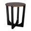 Table d'appoint en brun et noir, surface ronde de 22,20 po, hauteur de 26,2 po, pour les livres et les décorations, pour une utilisation intérieure et extérieure, travail d'assemblage sans effort, table en bois noir, partie de table, hauteur, idéal