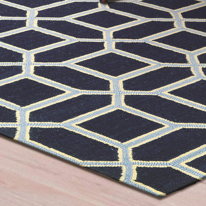 Wool Geometric Indoor Rug, Rectangle 2' x 4'
