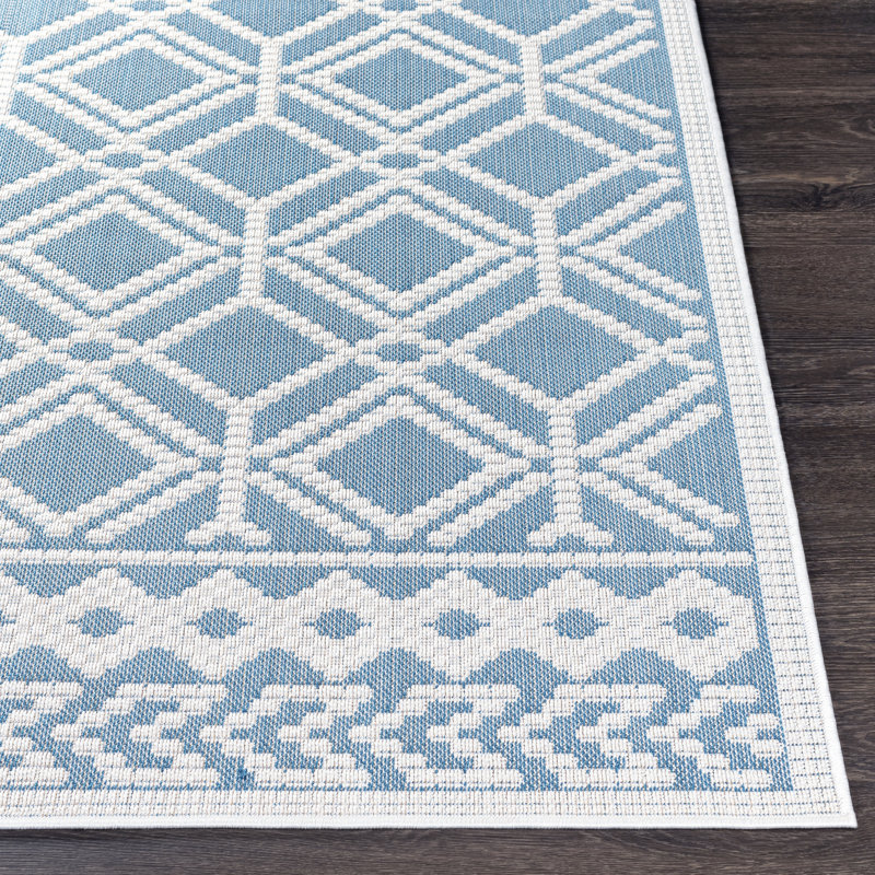 Woolsey Geometric Indoor / Outdoor Rug, Rectangle 6'7" x 9'