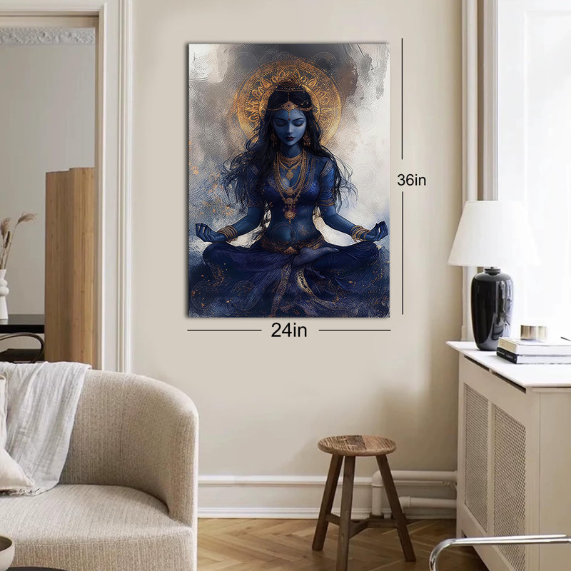 Tableau sur toile Blue Serenity encadré, prêt à accrocher, pour salon, chambre ou décoration intérieure., 16 x 24 po
