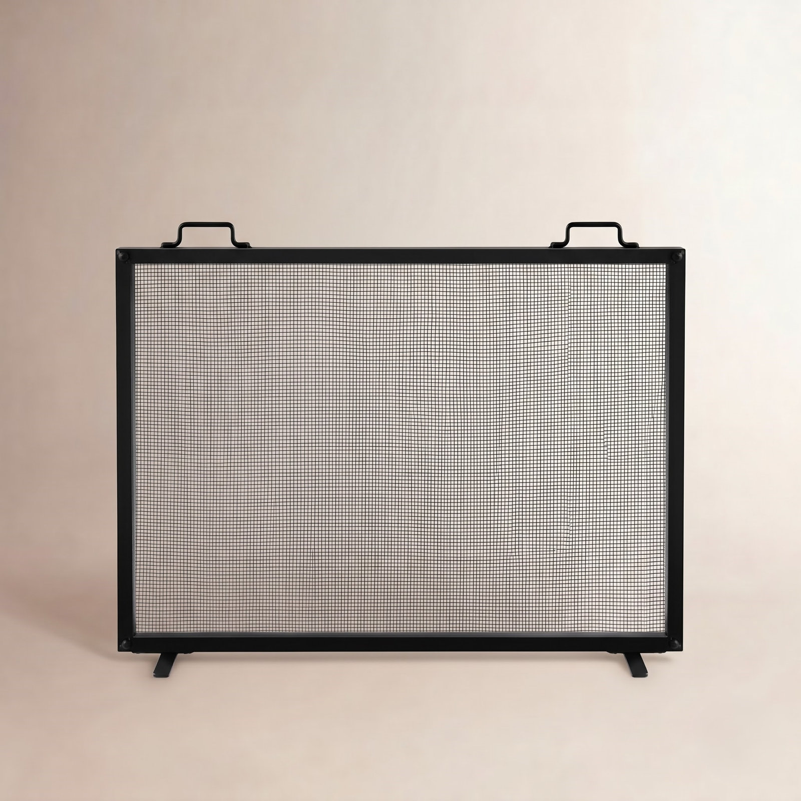 Cassiano Fireplace Screen with Handles, Black