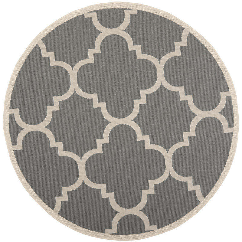 Herefordshire Performance Geometric Indoor/Outdoor Area Rug, Round 7'1