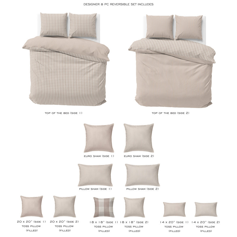 Ensemble de couvre-lit 8 pièces, Cal. Couvre-lit très grand + 7 pièces supplémen, Naturel