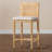Modern and Contemporary Natural Wood and Rattan Counter Stool