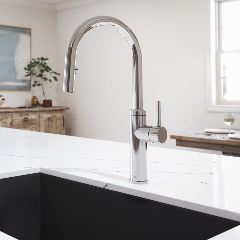 KALIA pull-down single handle kitchen faucet, dual spray - ENORA diver, Chrome
