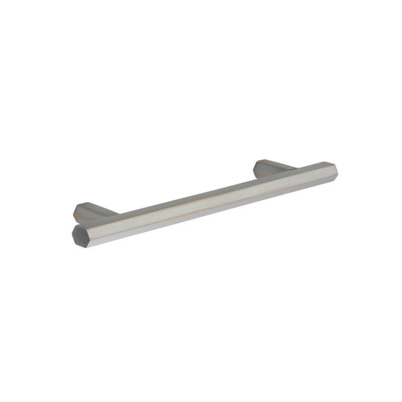 Poignée barre Hexad, 6,3 po, Nickel brossé