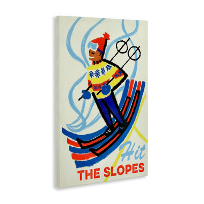 Vintage Hit The Slopes Canvas, design by Grotto Studios