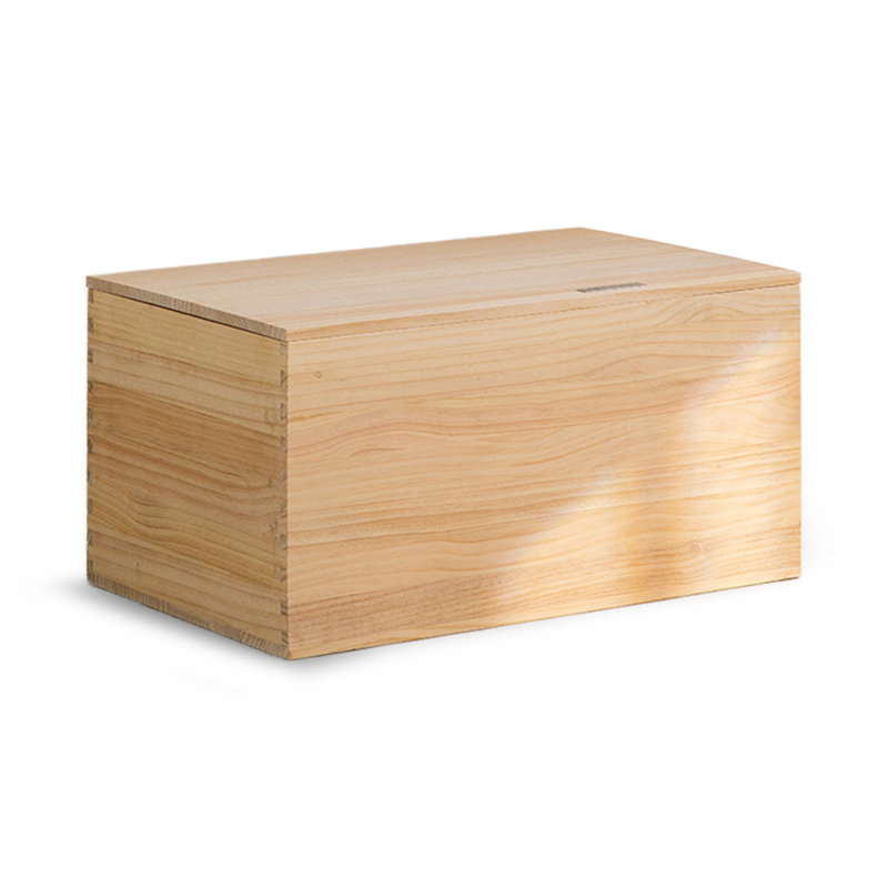 Minimalist Modular Natural Solid Wood Storage Ottoman