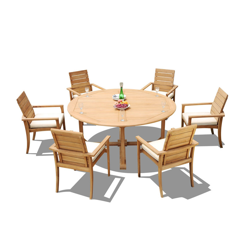 Ensemble de salle à manger en teck pour 72 personnes Algrave, H 30,5 po x l 72 po x P 72 po