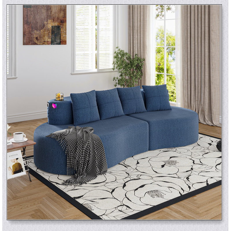 Canapé modulaire incurvé moderne 3 places, Blue