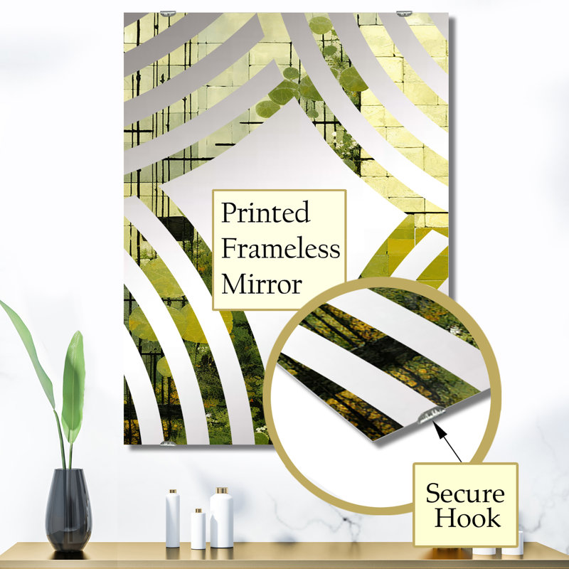 Strano - Décoration murale abstraite miroir botanique, 40 po x 30 po