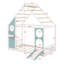 Lit cabane avec glissade et guirlande lumineuse à billes pour chambres d'enfants-2045474665