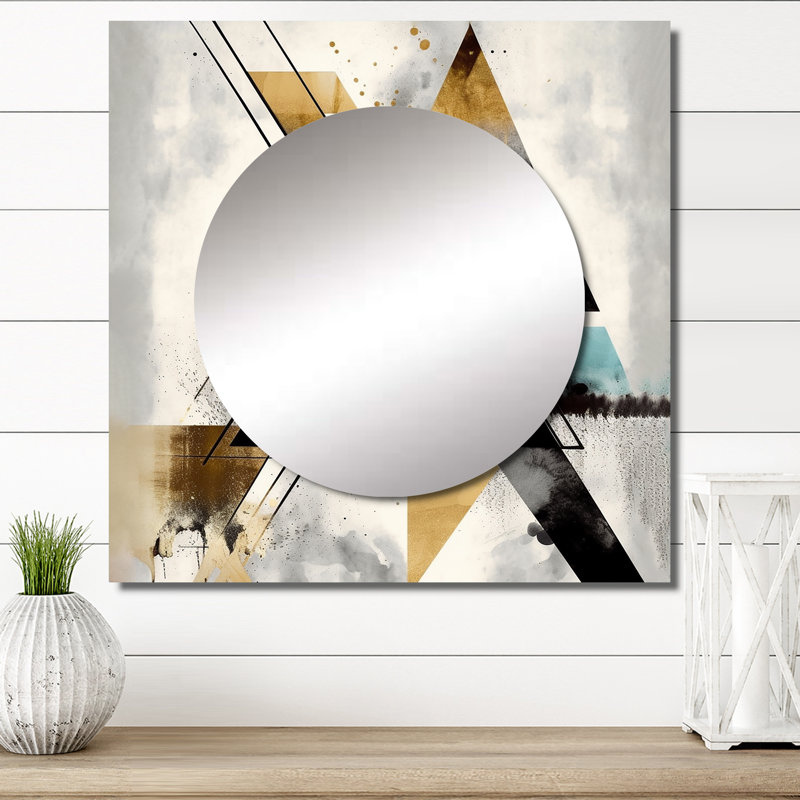 Jossalyn - Modern Geometric Square Mirror For Wall Art Decor, 29" x 29"