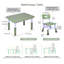 Ensemble de table pour enfant et 2 chaises, réglable en hauteur, table de jeu multi-activités 3 en 1 avec 2 chaises, bacs de rangement, vert