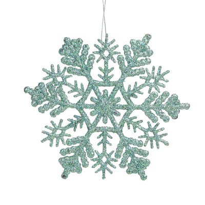 Ornement de Noël flocon de neige turquoise