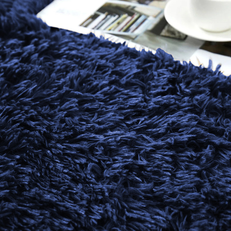Solid Colour Machine Tufted Shag Area Rug Set, Rectangle 150 x 80 cm