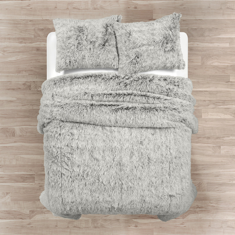 Gray Microfiber 3 Piece Comforter Set, King Comforter + 2 Shams