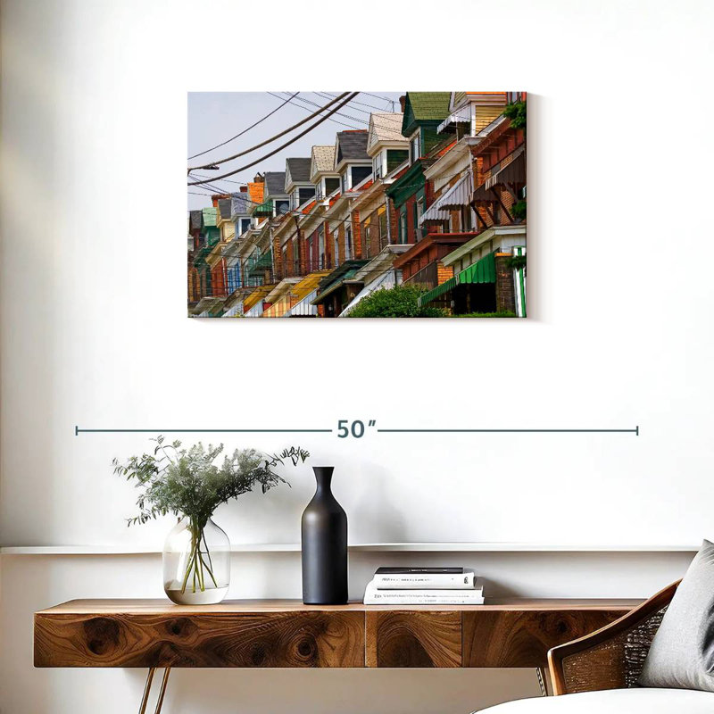 Lilie Pittsburgh maisons colorées, H 20 po x l 30 po