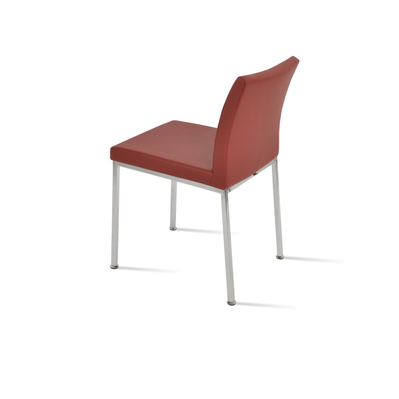 Chaise d'appoint Aria, Chrome, Rouge PPM