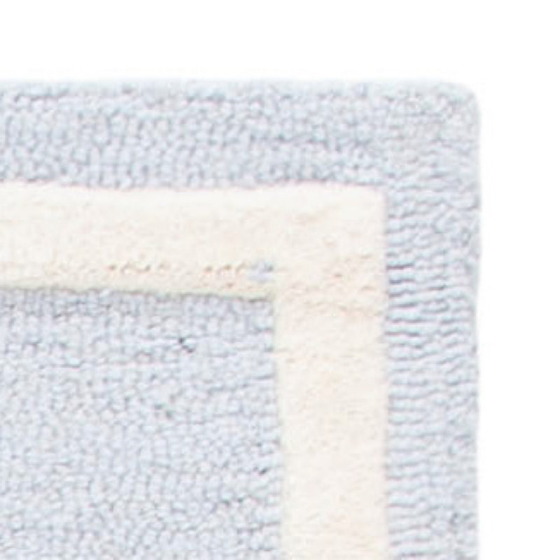 Krystyna Geometric Handmade Tufted Wool Blue/Ivory Area Rug, Runner 2'6" x 8'