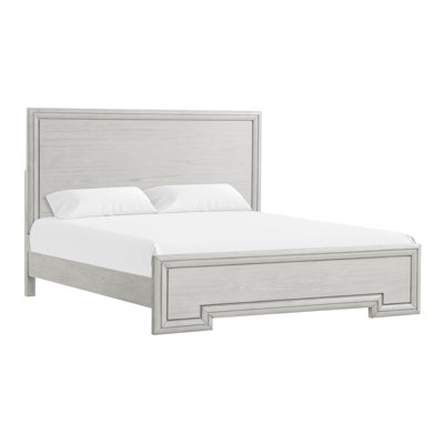Grand lit, blanc rustique