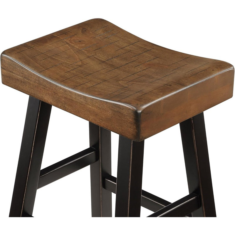 Ensemble de table de bar pour 3 personnes, petit ensemble de table de cuisine avec îlot de cuisine avec 3 tabourets de selle, ensemble de table de salle à manger 4 pièces pour coin-repas, salon, appartement, comptoir, noir / brun