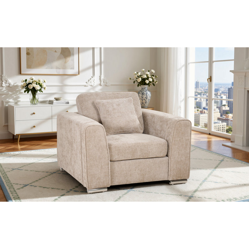 Upholstered Armchair, Beige