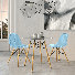 Ensemble de salle à manger 3 pièces avec table bistro ronde et 2 chaises en plastique Dubuque