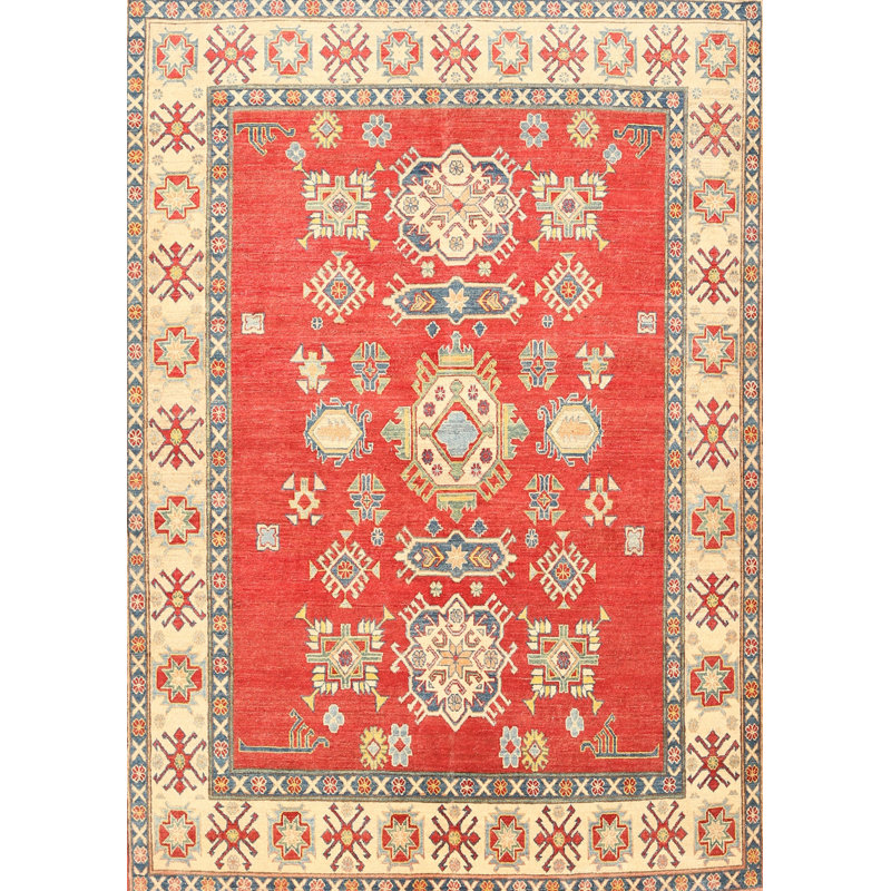 Tapis traditionnel rouge / beige Kokoreta, Rectangle 5 pi x 7 pi