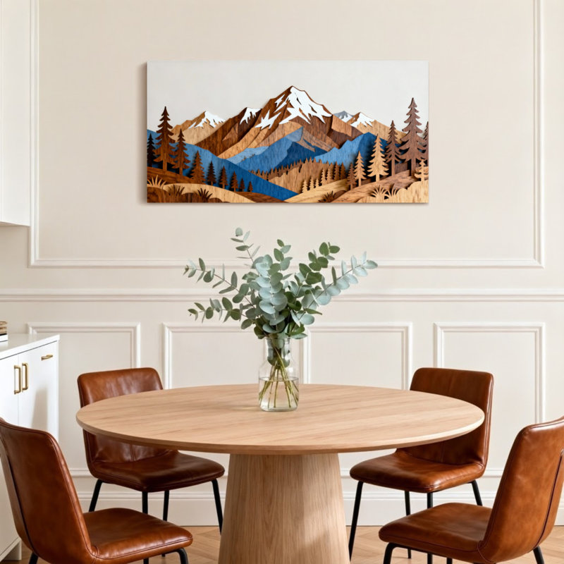 «Landscape & Nature Mountain Range Forest Landscape», reproduction d'art, H 24 po x l 48 po