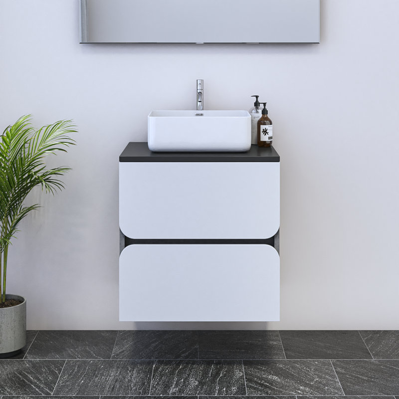 Kaydin 23.6'' Single Bathroom Vanity with Top, Black