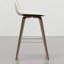 Tabourets de style Mid-Century moderne (de 2) - Siège rembourré crème, repose-pieds, pieds en placage brun, tabouret de comptoir / bar à assembler 2 repose-pieds indispensable au salon