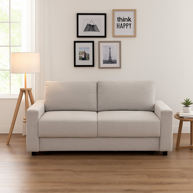 Restora 73.2" Queen Size Performance Fabric Glide Lift Sleeper Sofa Bed With Memory Foam Mattress, Sleeper Sofa bed for Livingroom