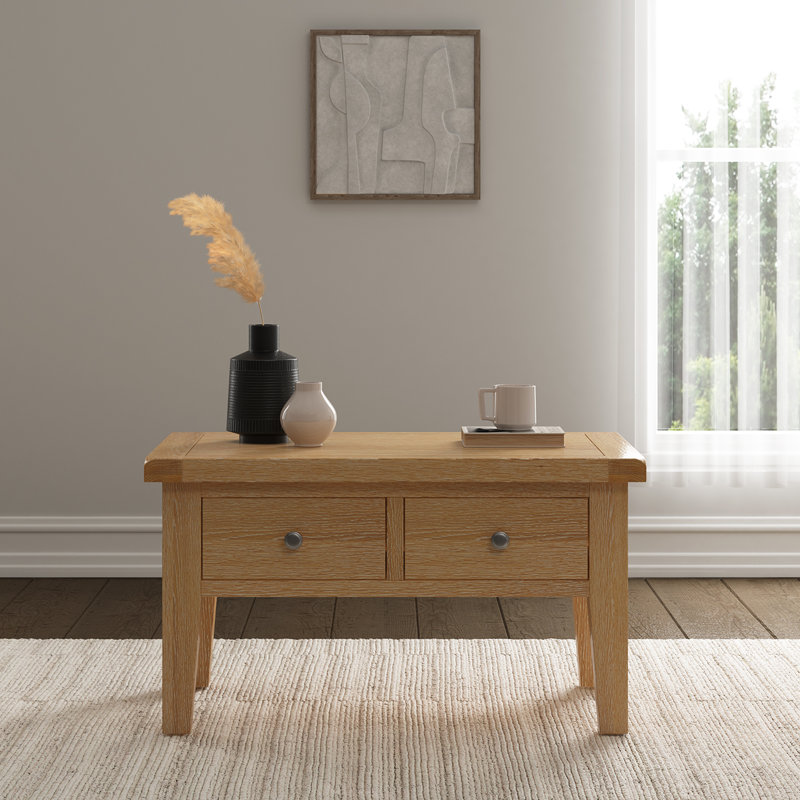 Windsor 2 Drawer Coffee Table, Brown