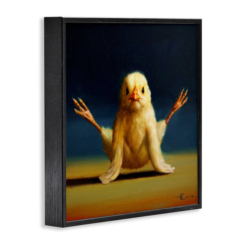 Yoga Chicks Firefly Pose, peinture de ferme, Giclée encadrée noir minuit, H 12 po x l 12 po