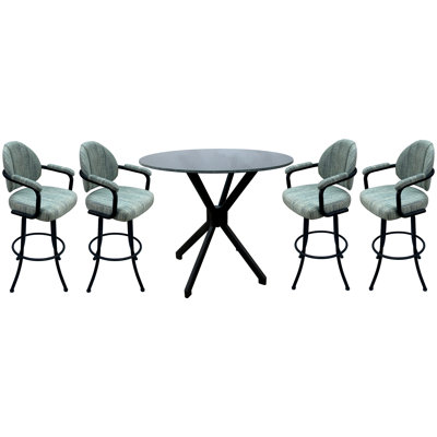 4 - Person Glass Top Pedestal Dining Set