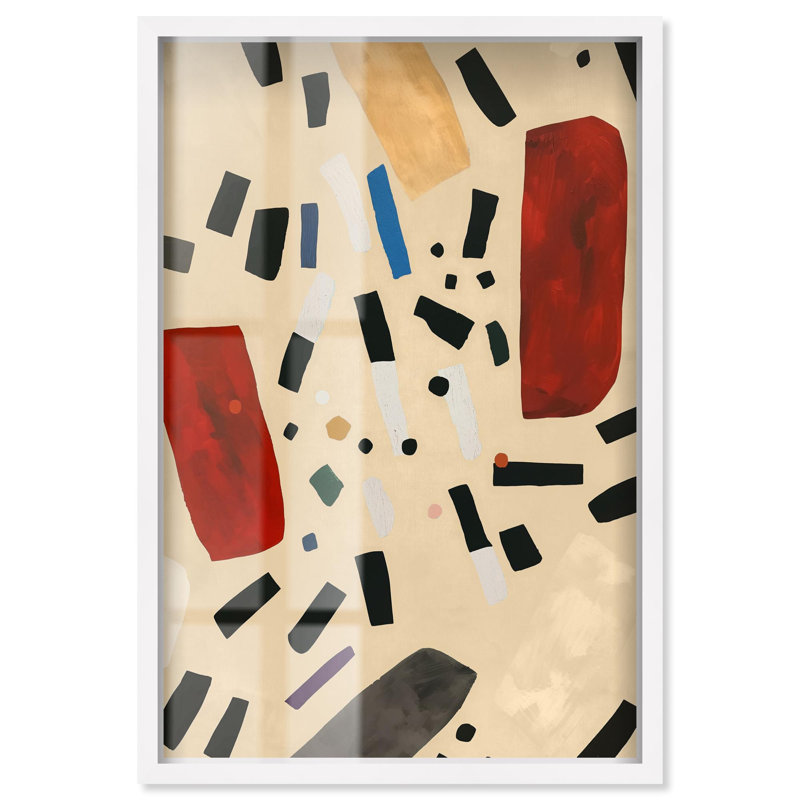 «Mindscape Mosaic II Shadowbox Print Modern Abstract» par Art Remedy, H 25 po x l 17 po, Blanc
