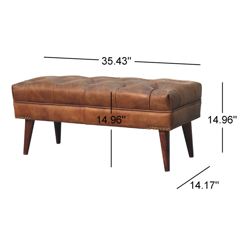 Banc en cuir véritable Alekzandra