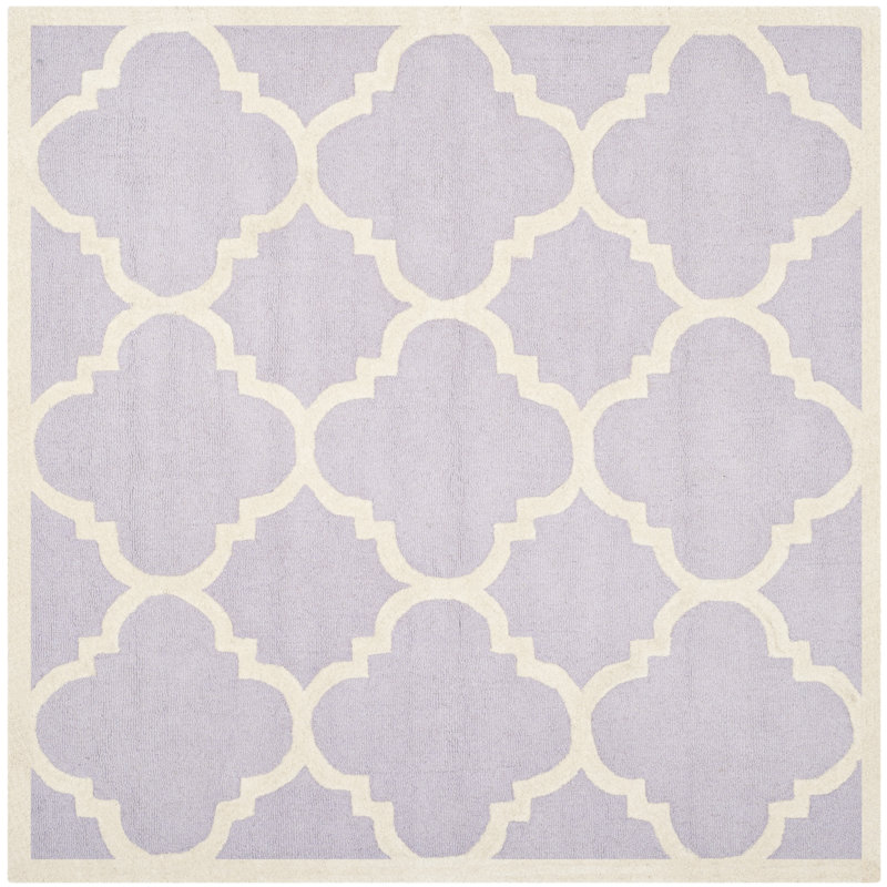 Sanyla Hand Tufted Wool Geometric Rug, Square 6'