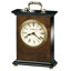 Mid-Century Modern Roman Numeral Metal Quartz Movement / Crystal Alarm Tabletop Clock in Walnut Piano/Polished Brass