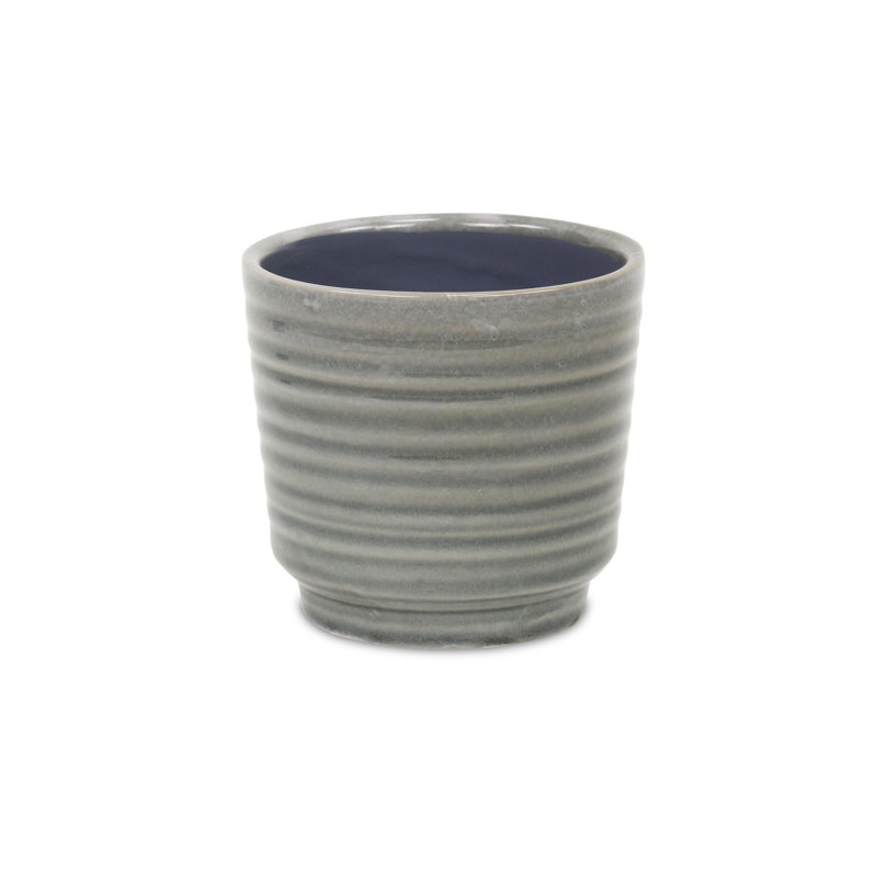 Pot de fleurs en céramique Mosley, Gris, H 4,25 po x l 4,5 po x P 4,5 po