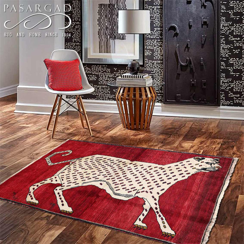 Fine Hand Knotted Cheetah Design Persian Shiraz Rug 3'5'' X 5'
