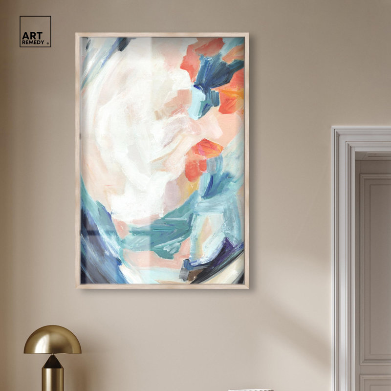 «Modern Beach Shadowbox Print» par Art Remedy, H 46 po x l 31 po, Crème, crème