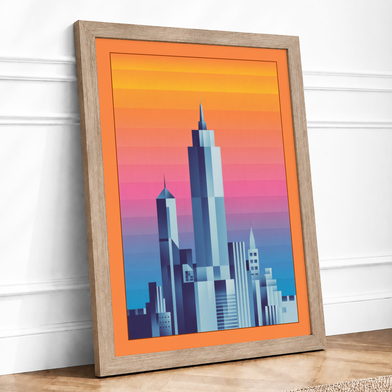 Urban Twilight Modern - Framed Print, A2 - 59.4 x 42.0 cm, Oak