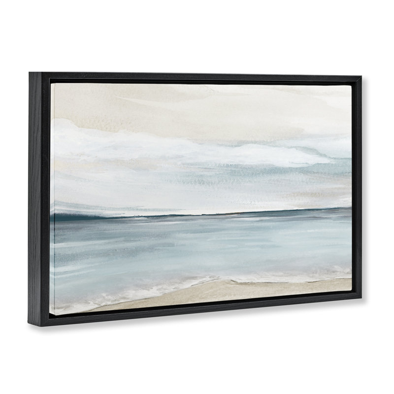 Art mural sur toile flottant, aquarelle douce, par Kristen Brockmon, Cadre flottant noir de jais, H 17 po x l 25 po